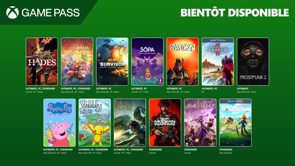 Les sorties & départs du Xbox Game Pass – Septembre 2025 : ce qu’il faut savoir